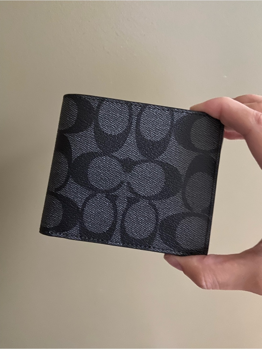 Coach Men's Signature Canvas Bifold Wallet - Black/Charcoal